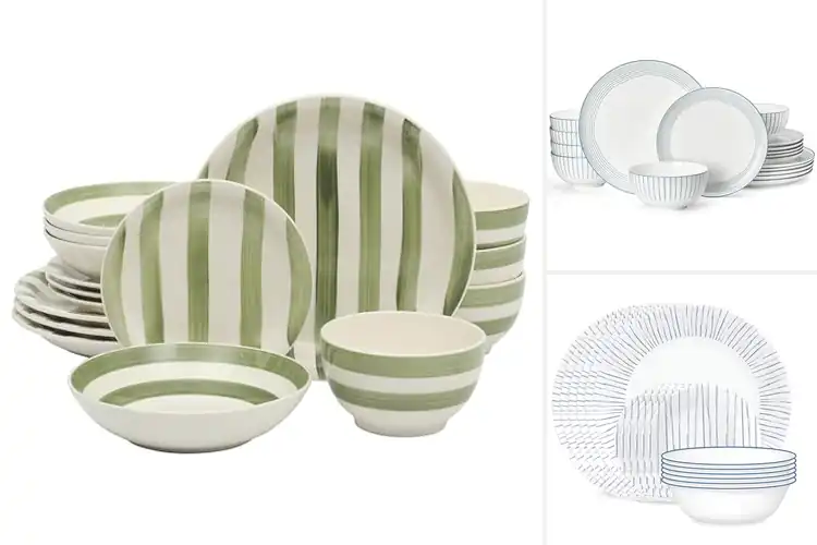 Detailed view of Best Striped Dinnerware Sets